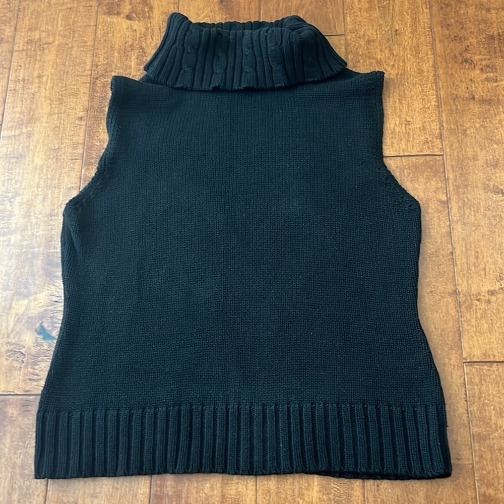 JLO by Jennifer Lopez Black Turtle Neck Vest Size M - Picture 8 of 9